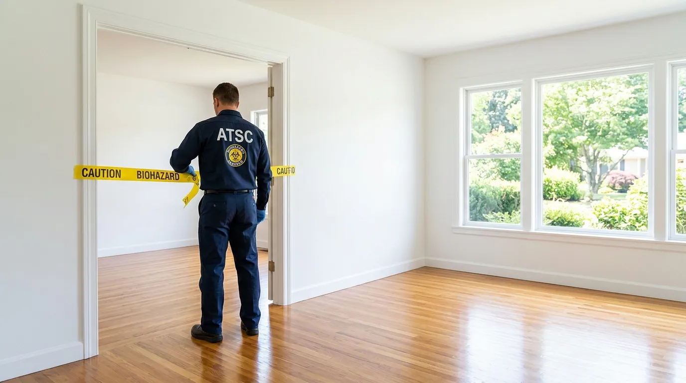 Certified biohazard cleanup crew performing Crime Scene Cleanup in Ashburnham